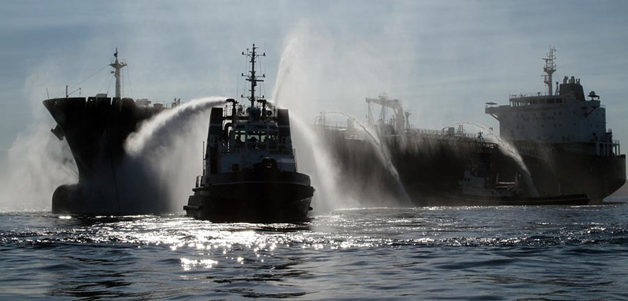 tanker on fire